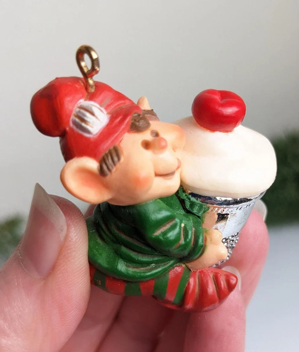 Vintage Hallmark Thimble Elf Christmas Ornament