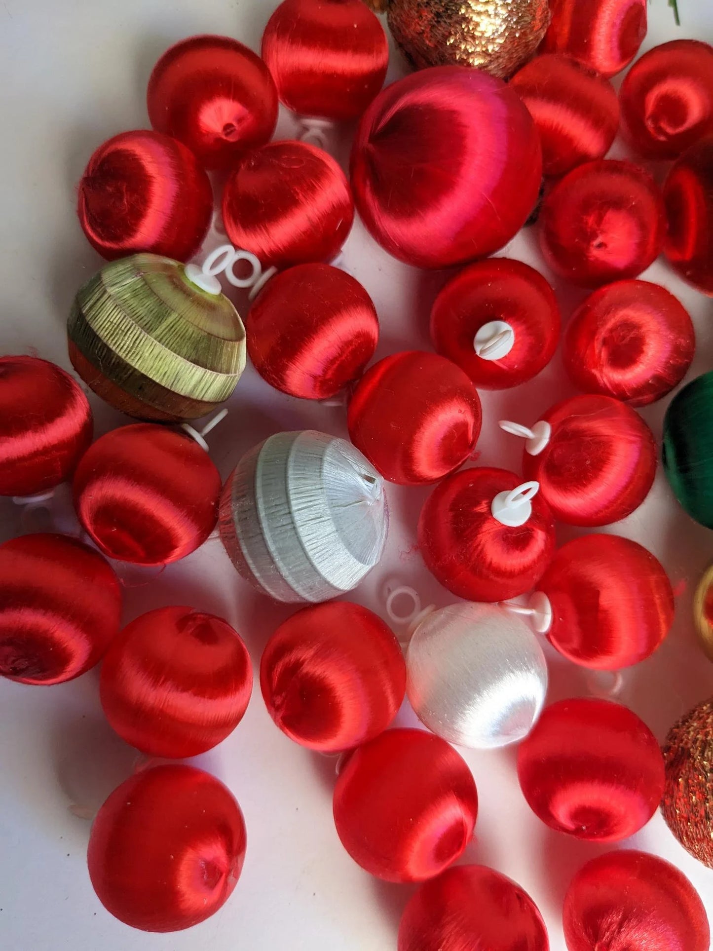 Vintage Mini Satin Ball Christmas Ornaments