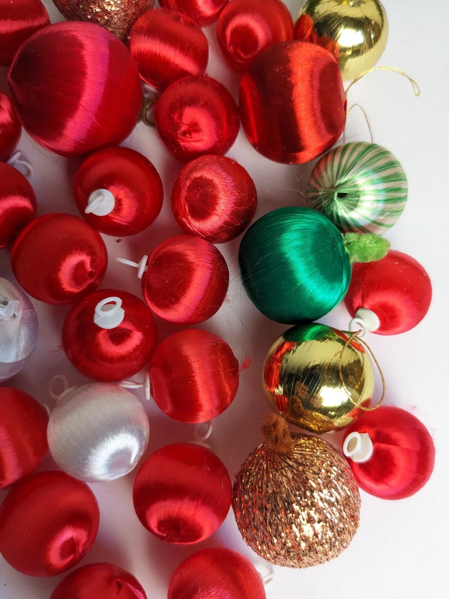 Vintage Mini Satin Ball Christmas Ornaments