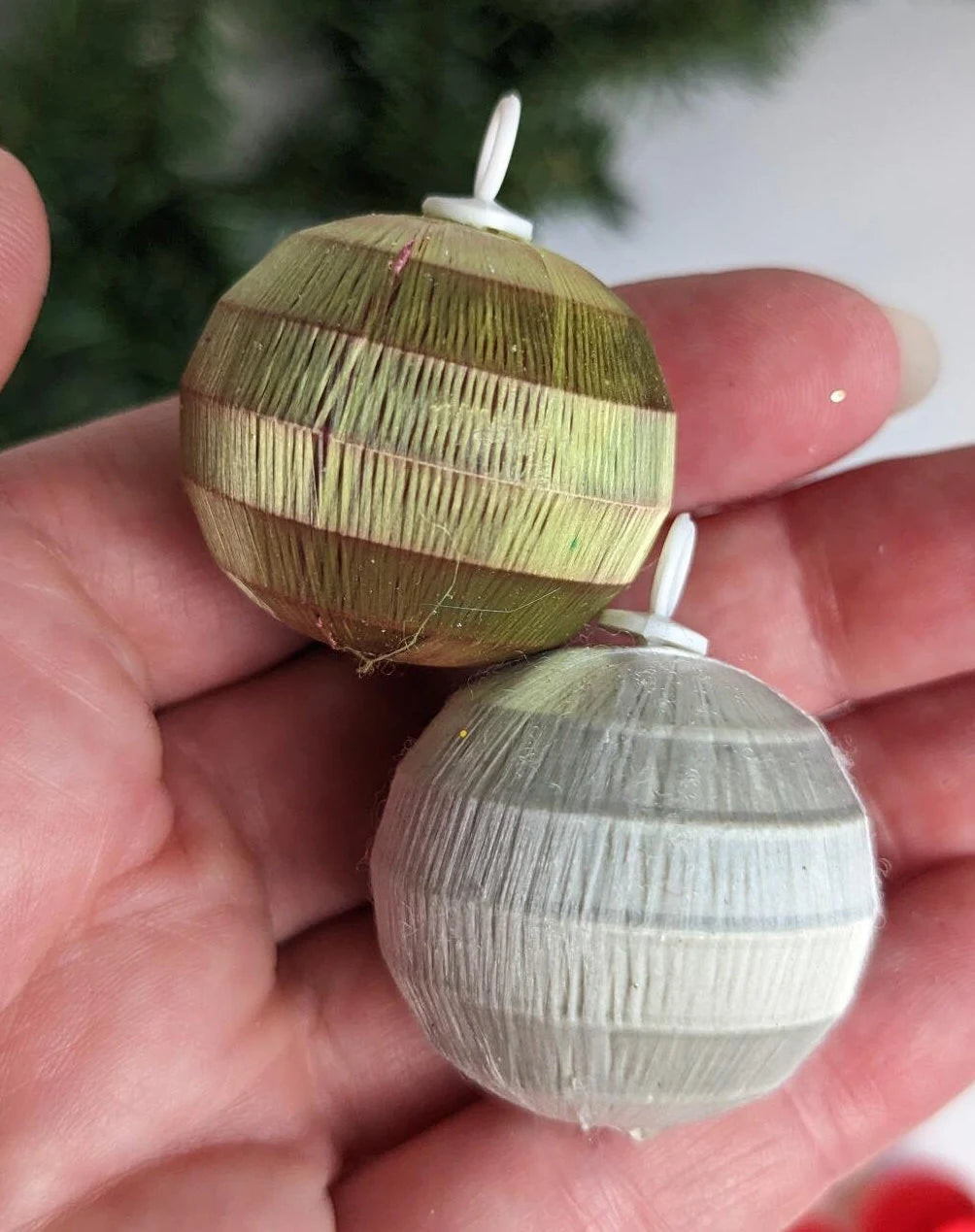 Vintage Mini Satin Ball Christmas Ornaments