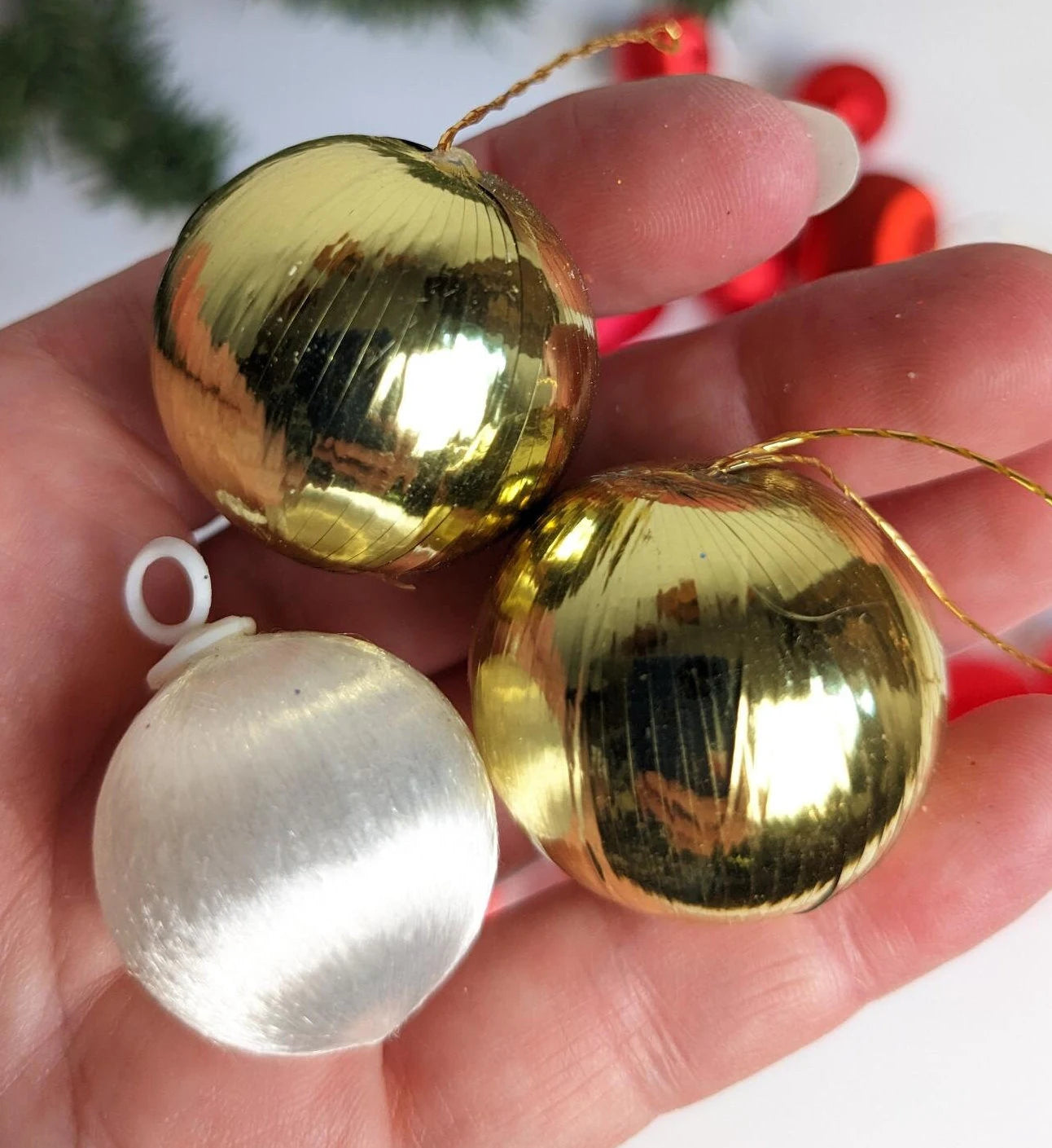 Vintage Mini Satin Ball Christmas Ornaments