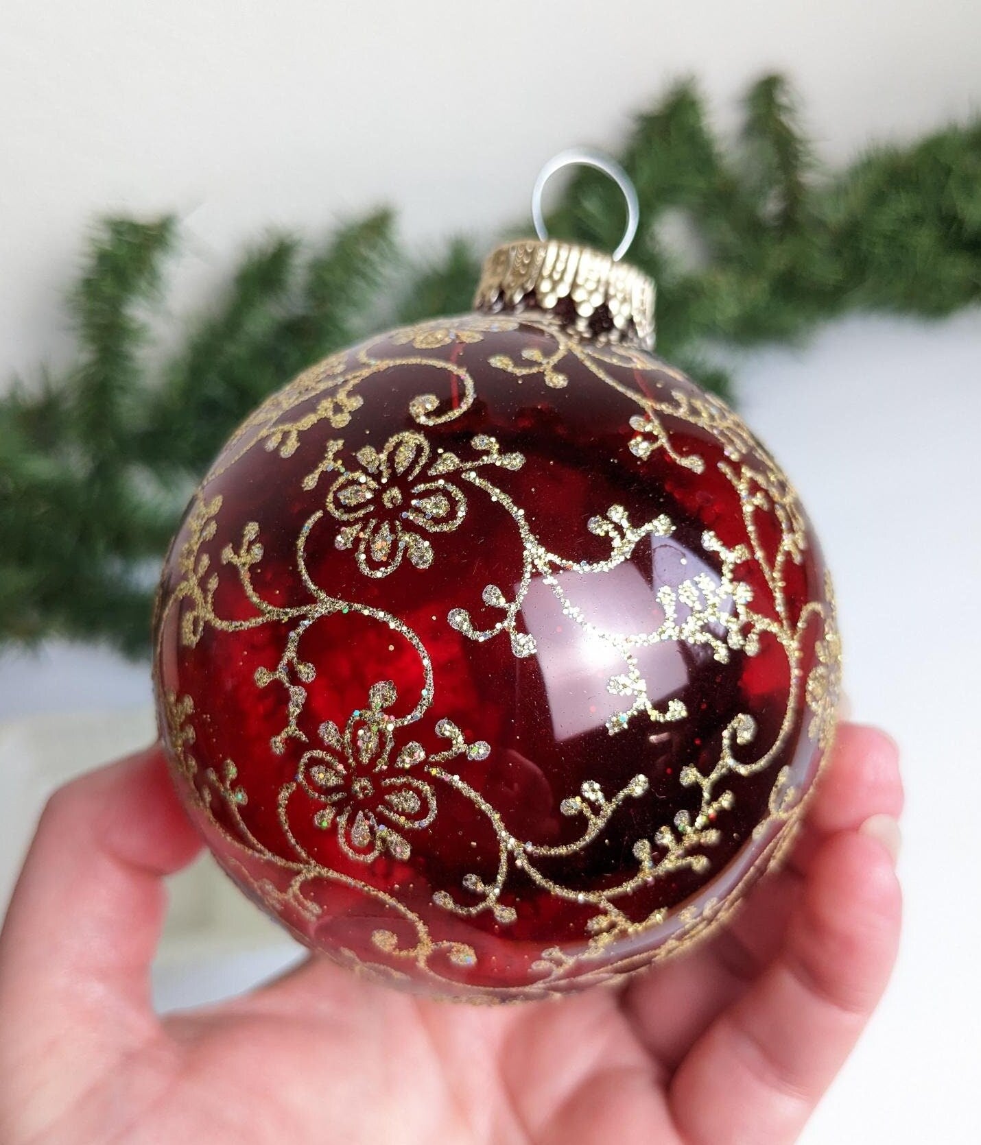 Vintage Krebs Santa on Silk Christmas Ornament