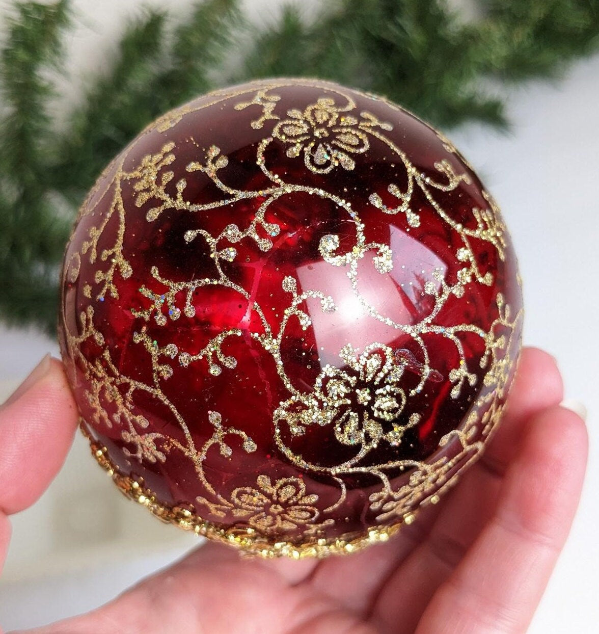 Vintage Krebs Santa on Silk Christmas Ornament