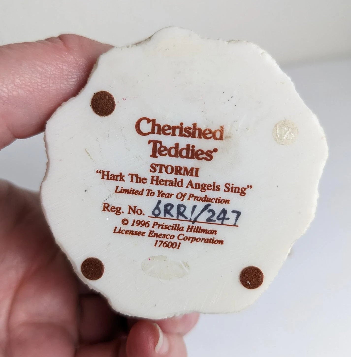 Stormi Christmas Angel Bear 'Hark The Herald Angels Sing' Vintage Figurine