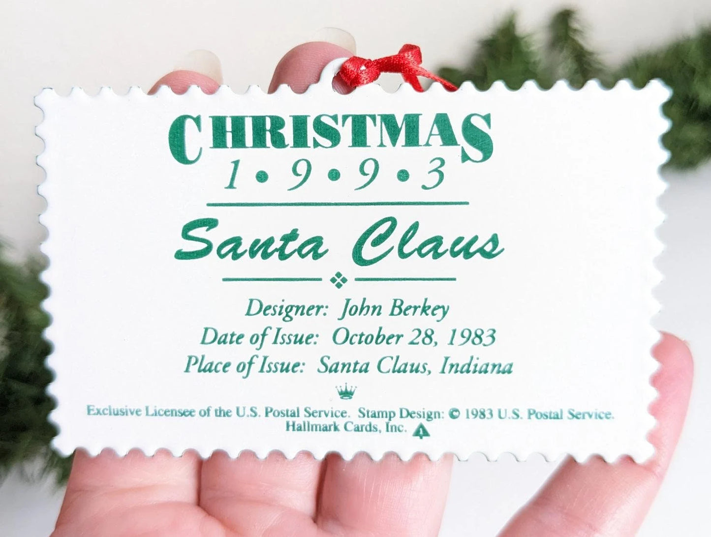 U.S. Christmas Stamps - Hallmark Keepsake Ornament 1993