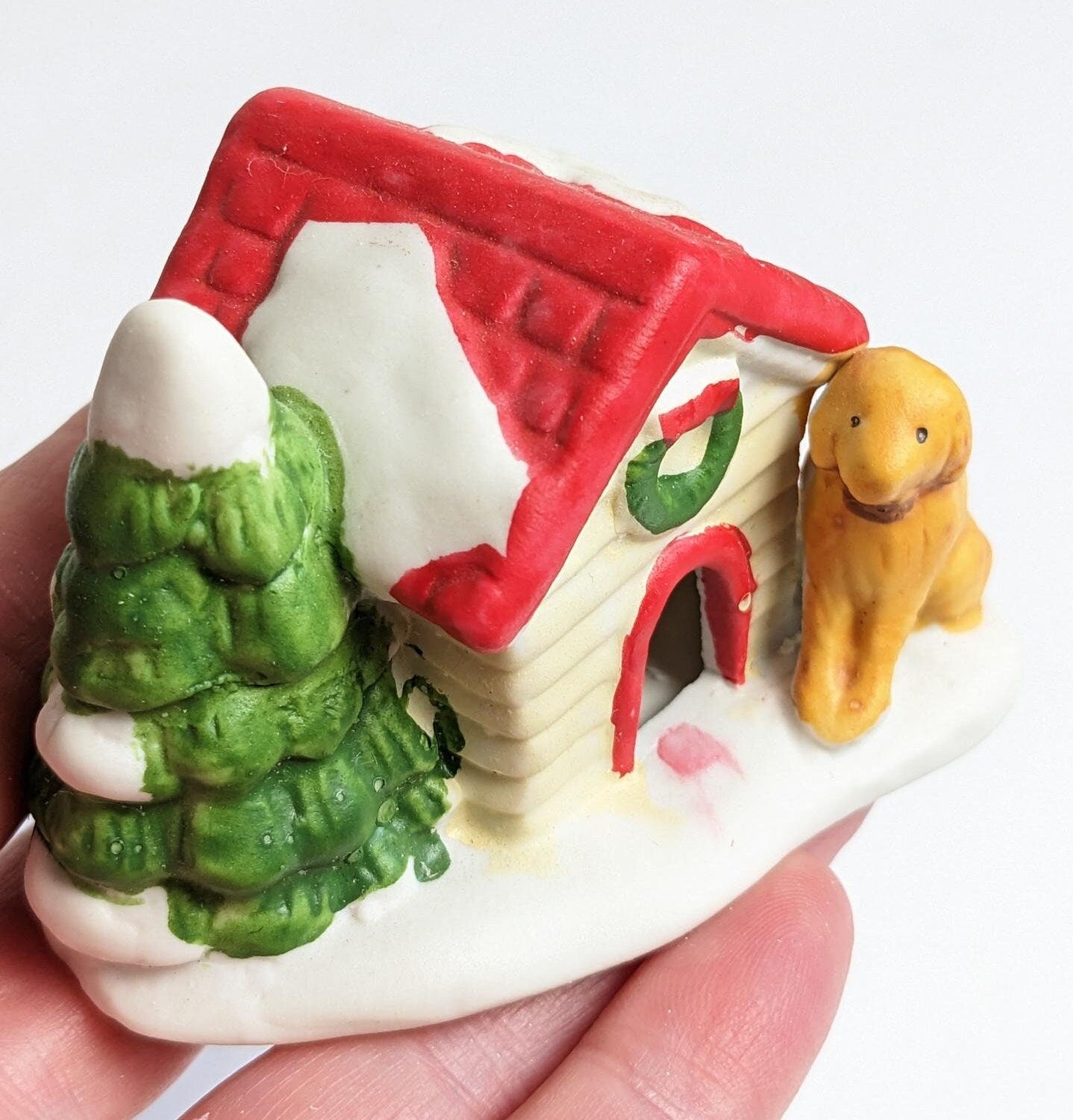 Vintage Christmas Village Accessories Dog House