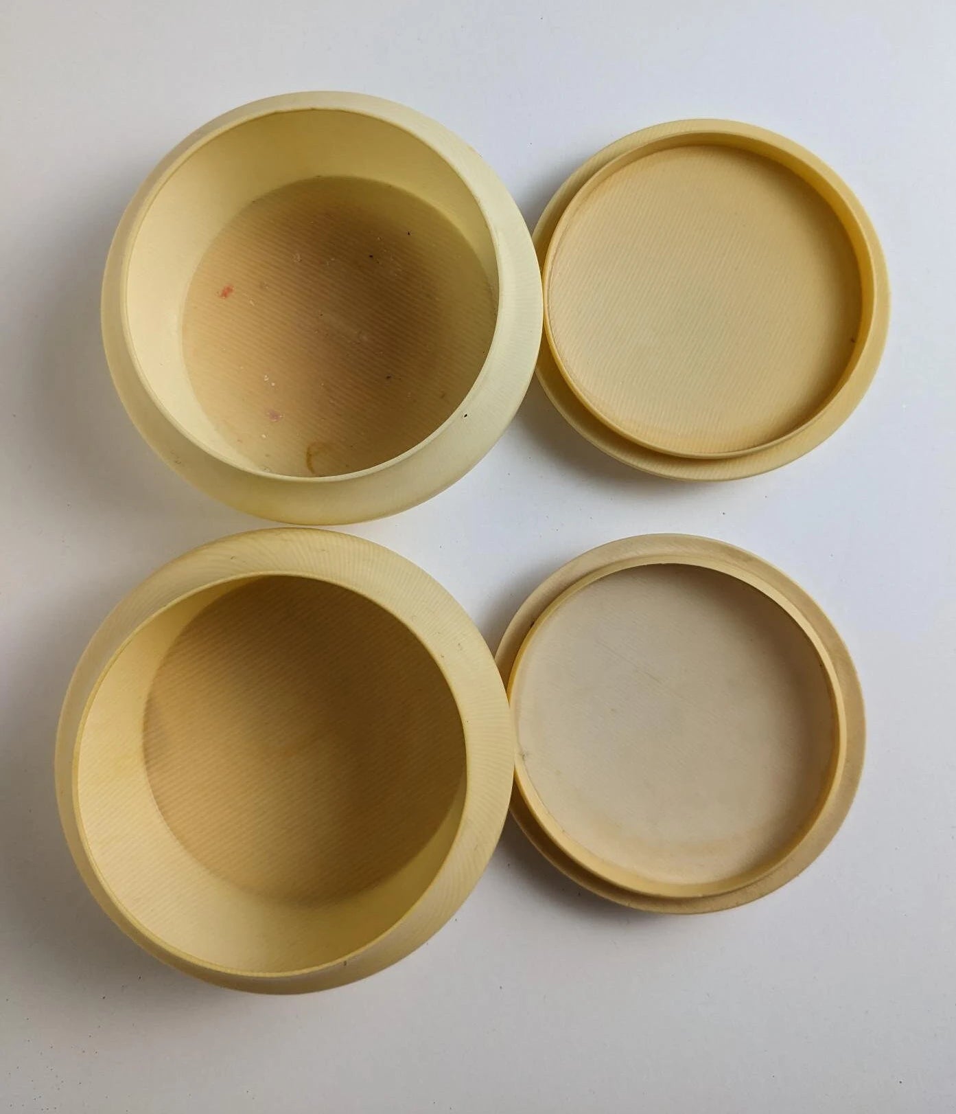 Set of 2 Celluloid Powder Vanity Boxes