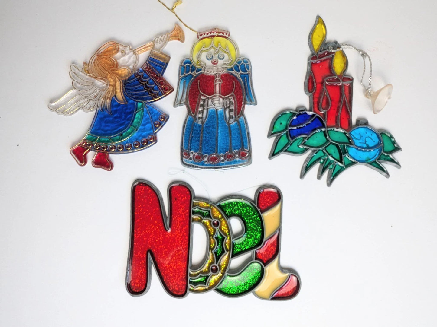 Large Faux Stained-Glass Christmas Ornaments