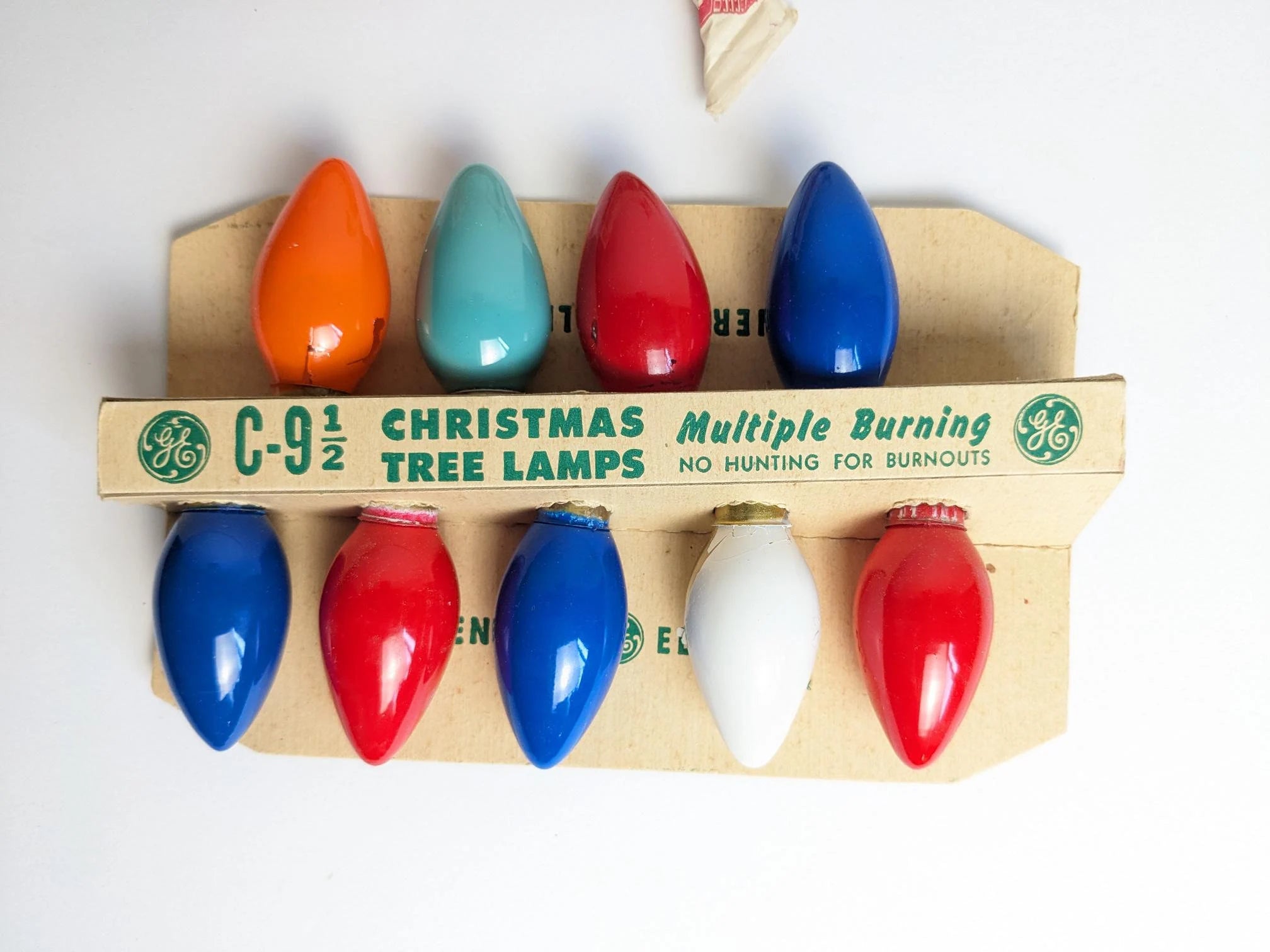 Vintage GE Christmas Light Replacement Bulb Set of 9