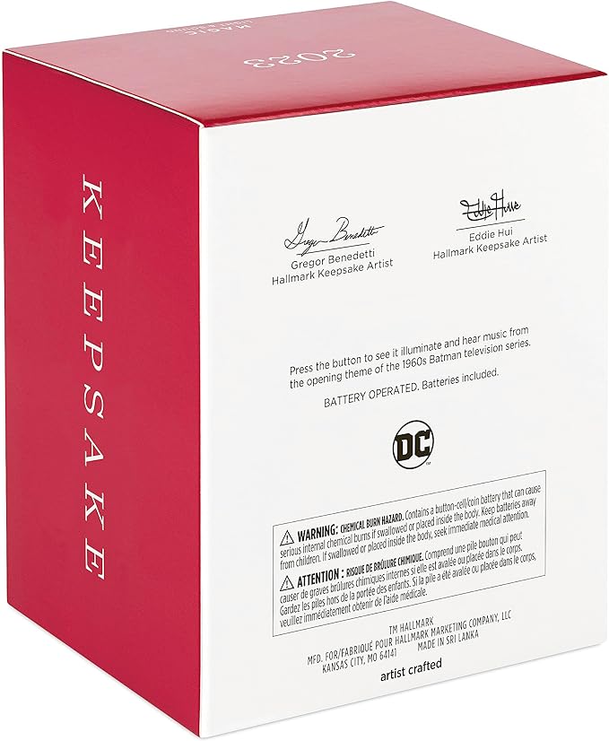 Batman & Robin Funko Pop - Magic Light and Sound Hallmark Christmas Tree Ornament 2023