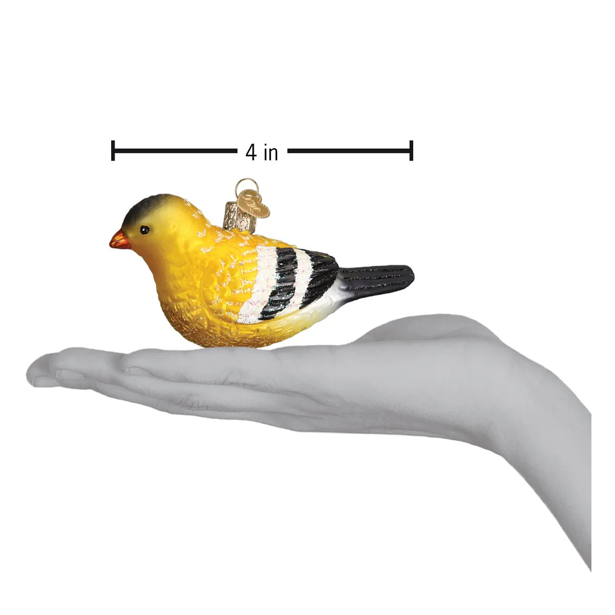 American Goldfinch Bird - Blown Glass Tree Ornament by Old World Christmas