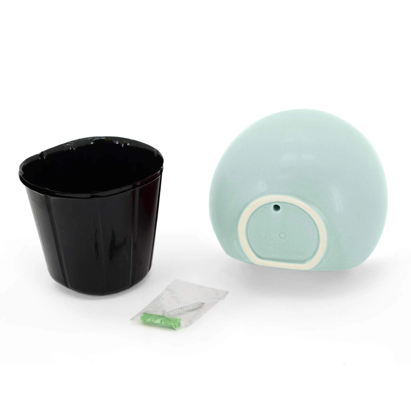 White Small Round Wall Planter - Vertical Gardening by Arcadia 5.2" tall
