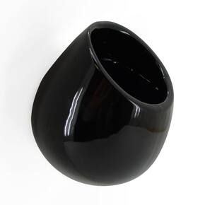 Black Large Round Wall Planter - Vertical Gardening by Arcadia 6.2" tall