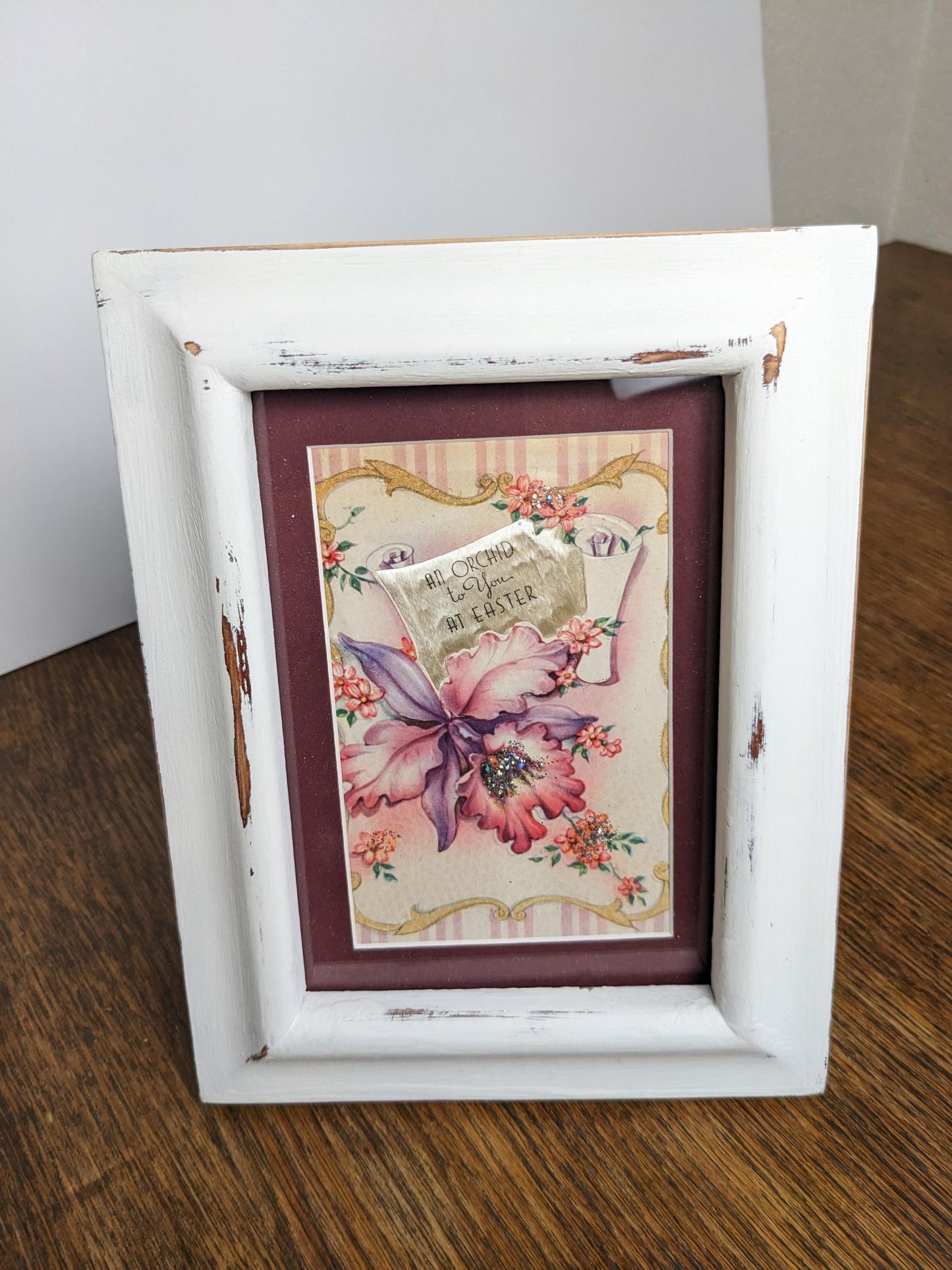 1900's Vintage Framed Easter Postcard for Easter Decorating and Adult Easter Basket Gifts