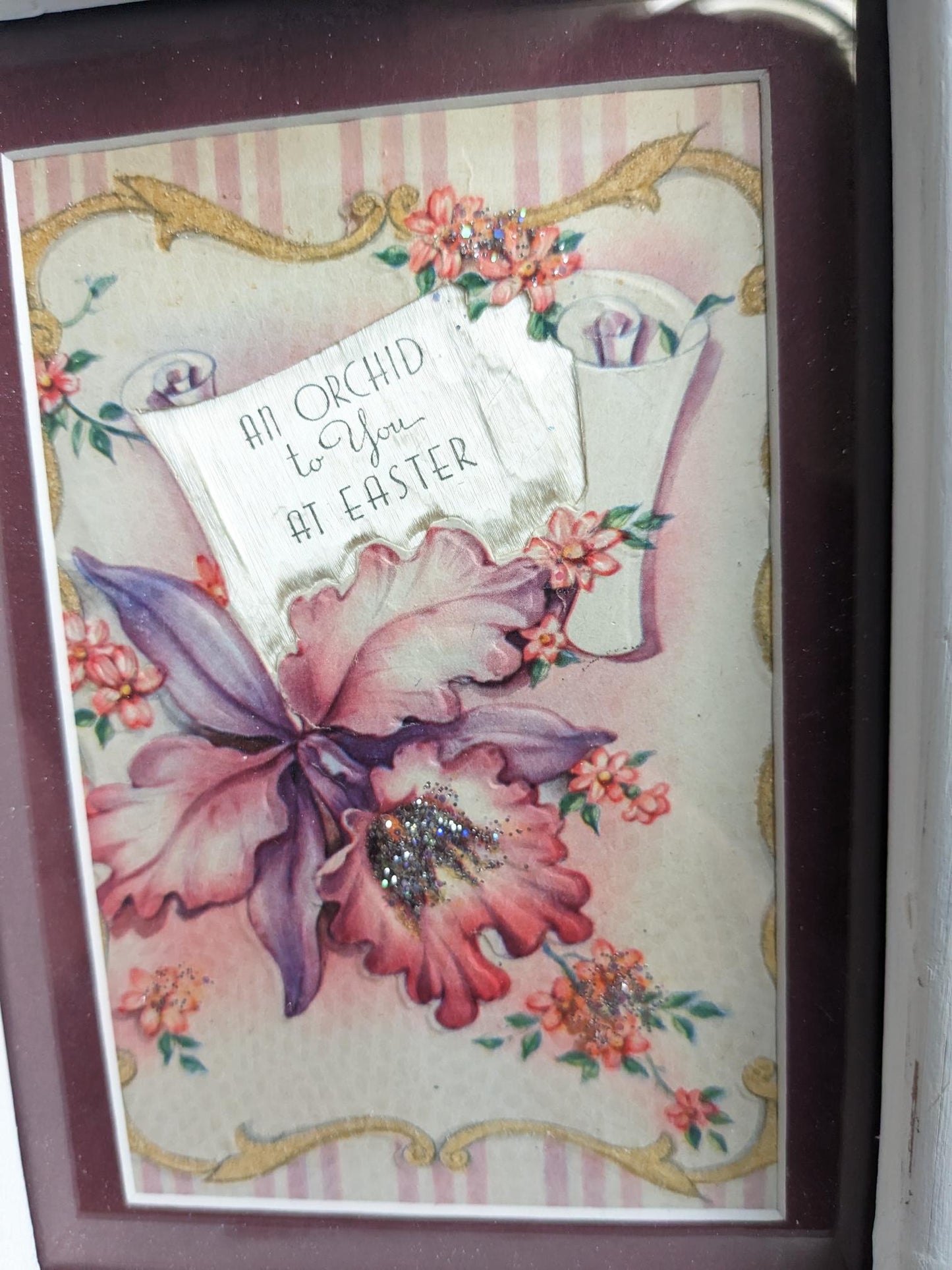 1900's Vintage Framed Easter Postcard for Easter Decorating and Adult Easter Basket Gifts