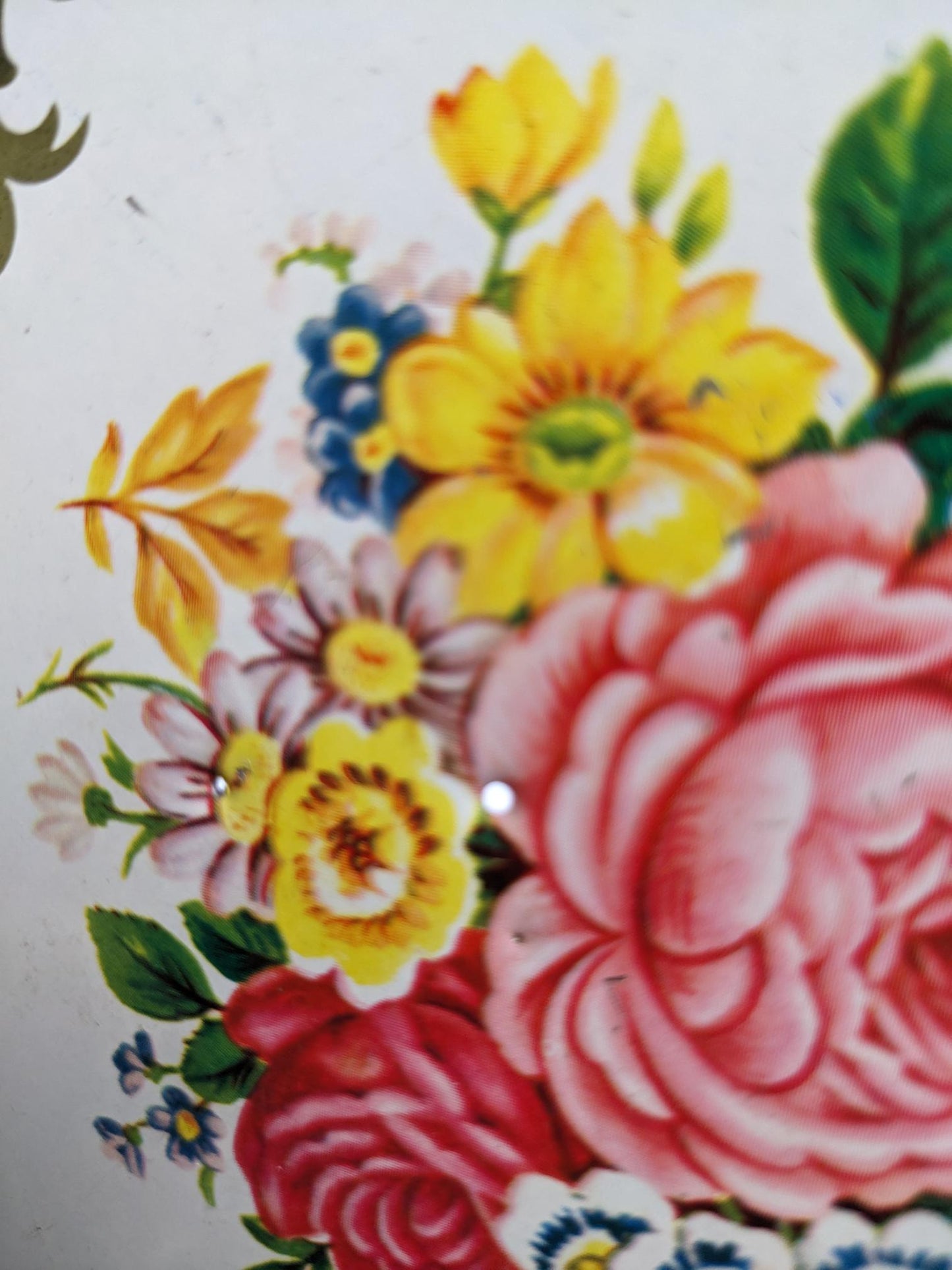 Vintage 1971 Green Floral Daher Decorated Ware Collector Tin Bowl
