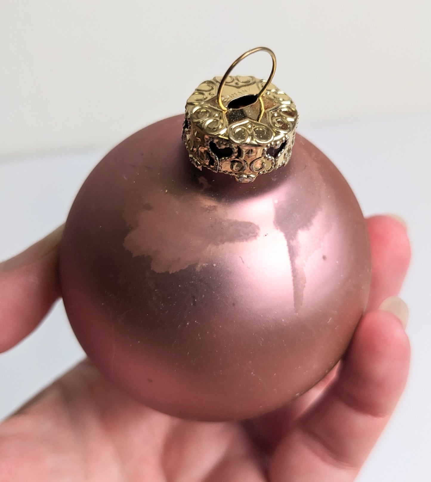 Vintage Pink Glass Christmas Ornament Set