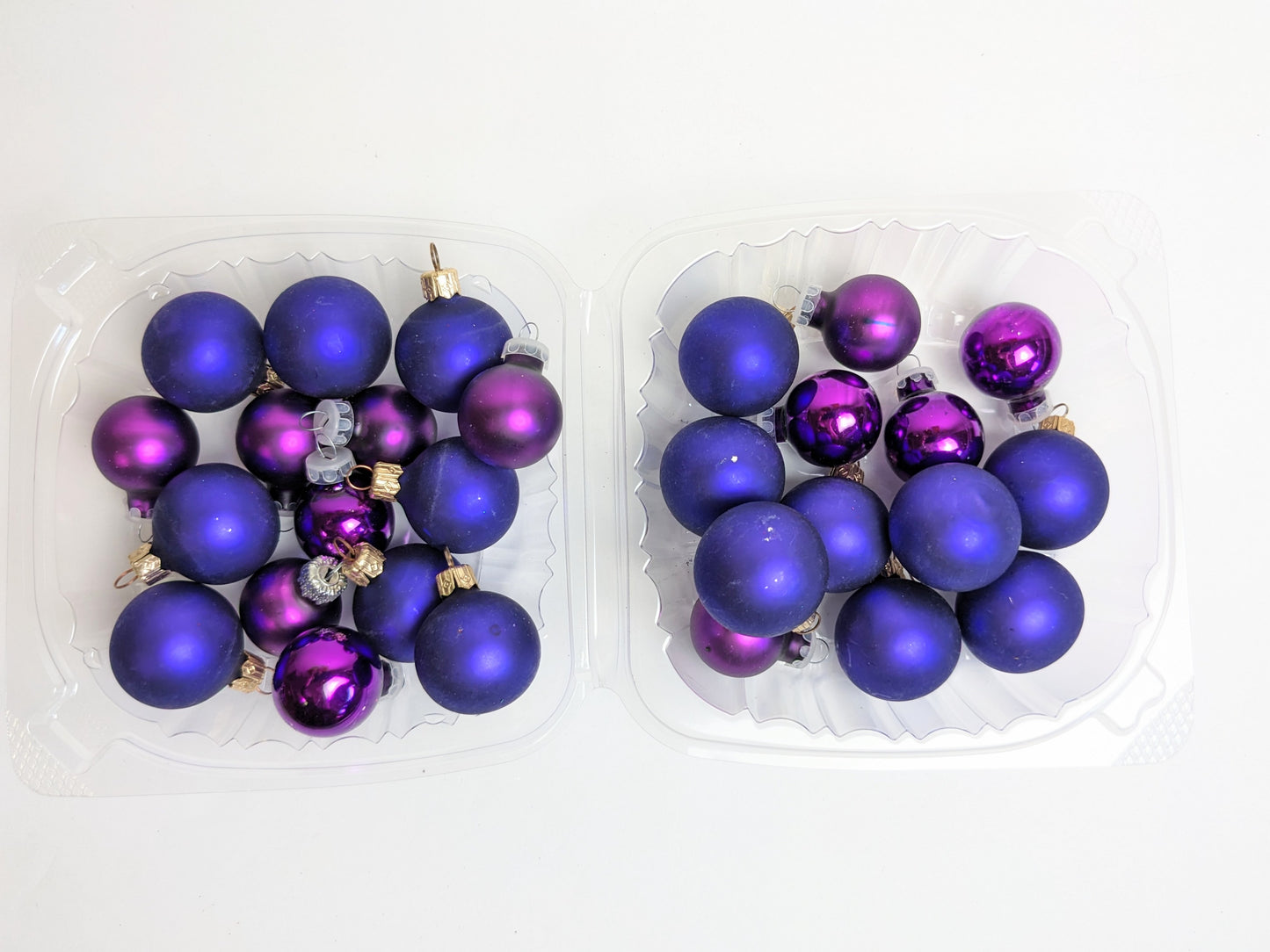 Purple Glass Christmas Ornament Set