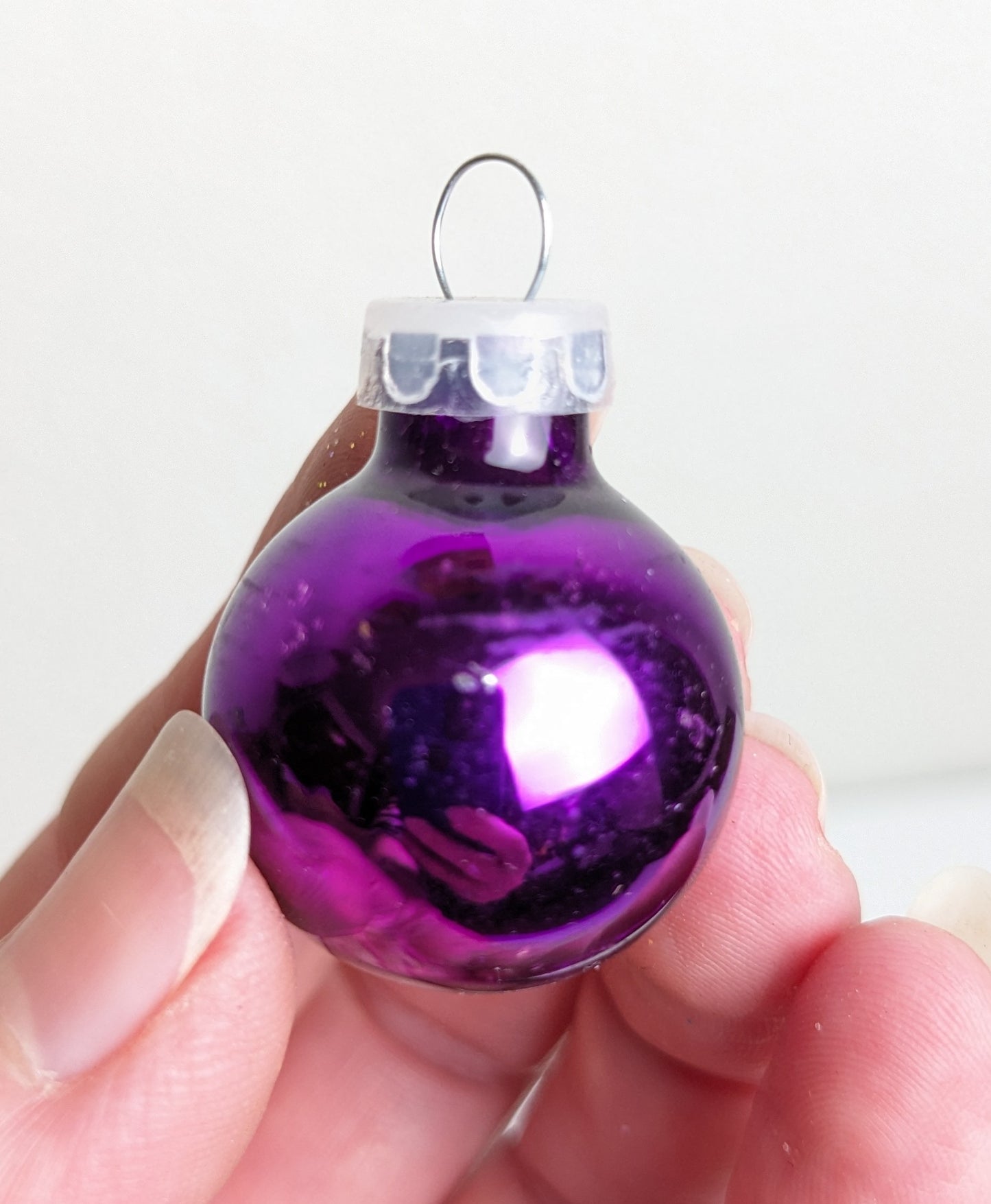 Purple Glass Christmas Ornament Set