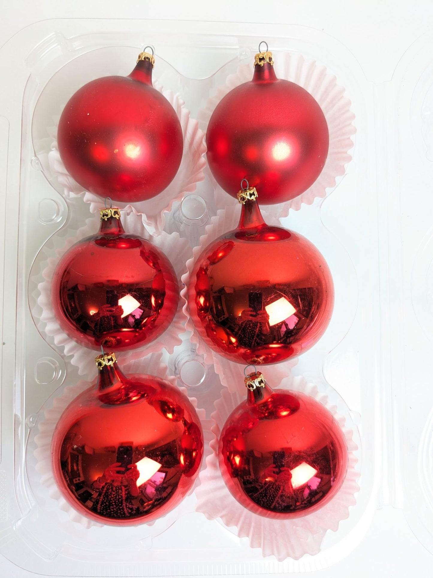 Poland Mouth Blown Red Christmas Ornaments