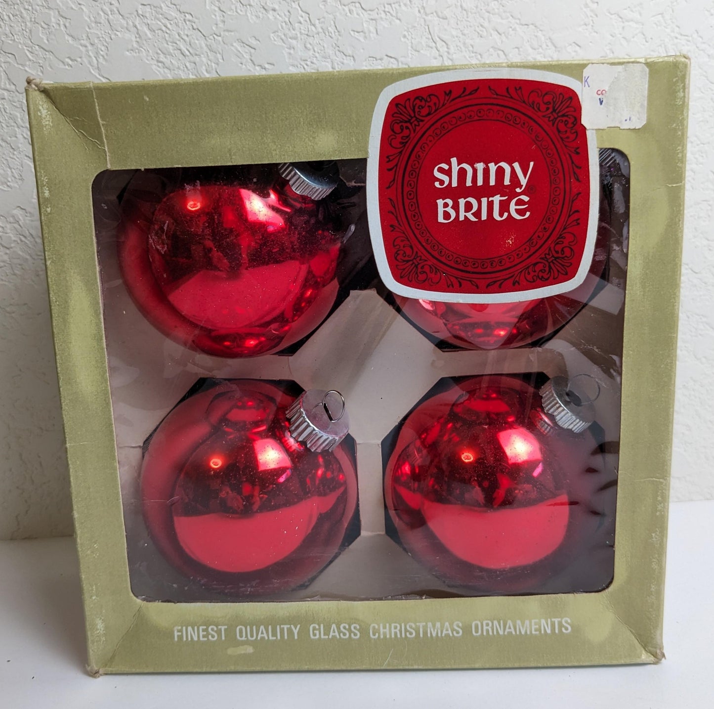 Shiny Brite Large Red Christmas Ornaments