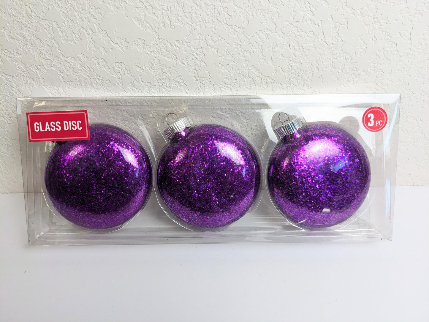 Purple Glitter Christmas Ornaments