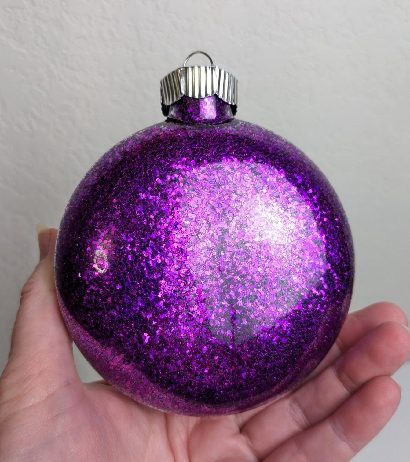 Purple Glitter Christmas Ornaments
