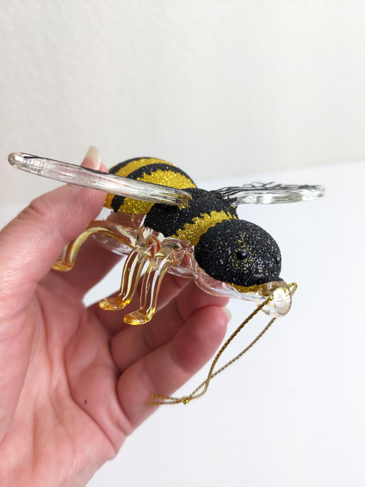 Bumble Bee Glass Christmas Ornament