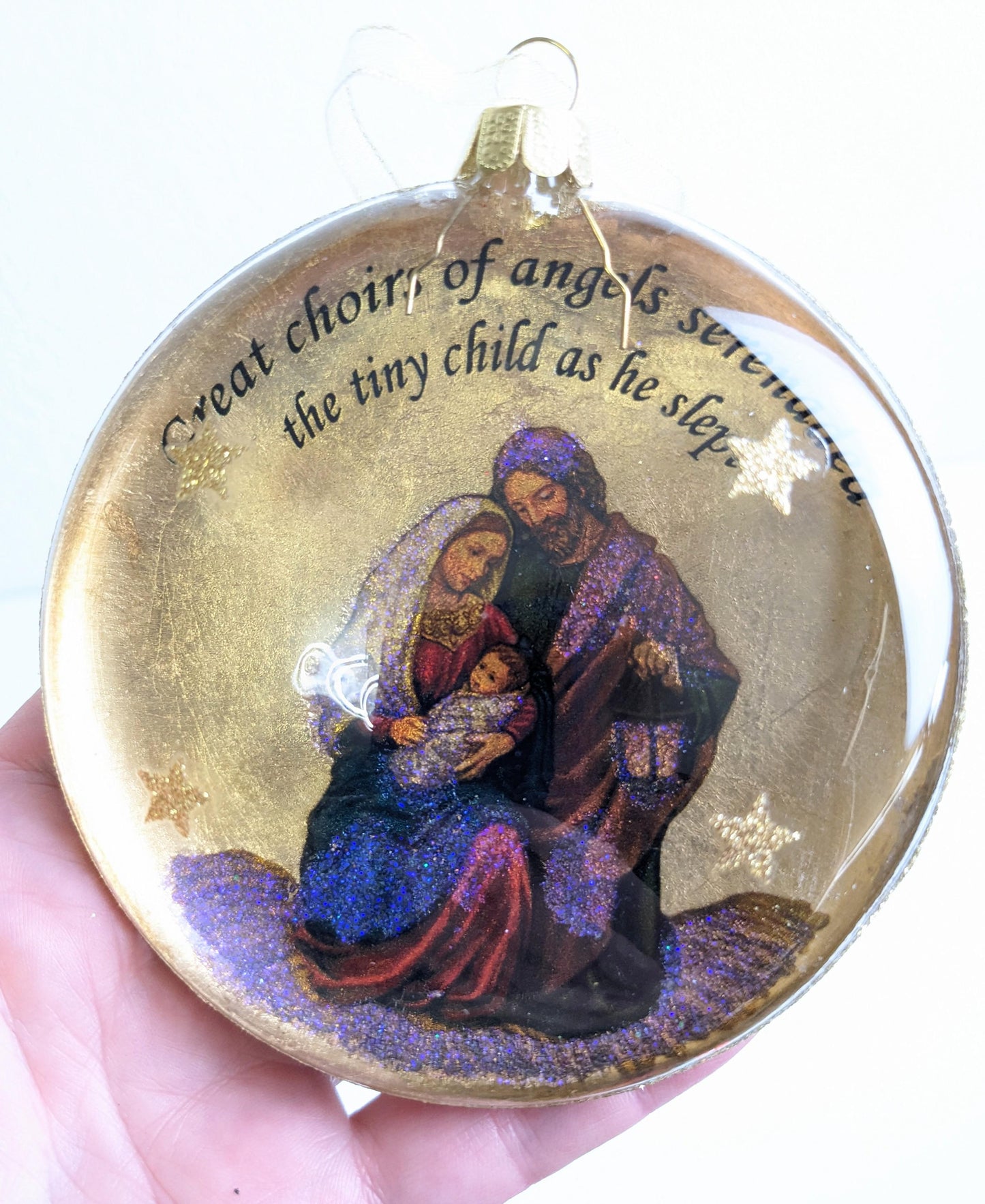 Nativity Glass Christmas Ornament