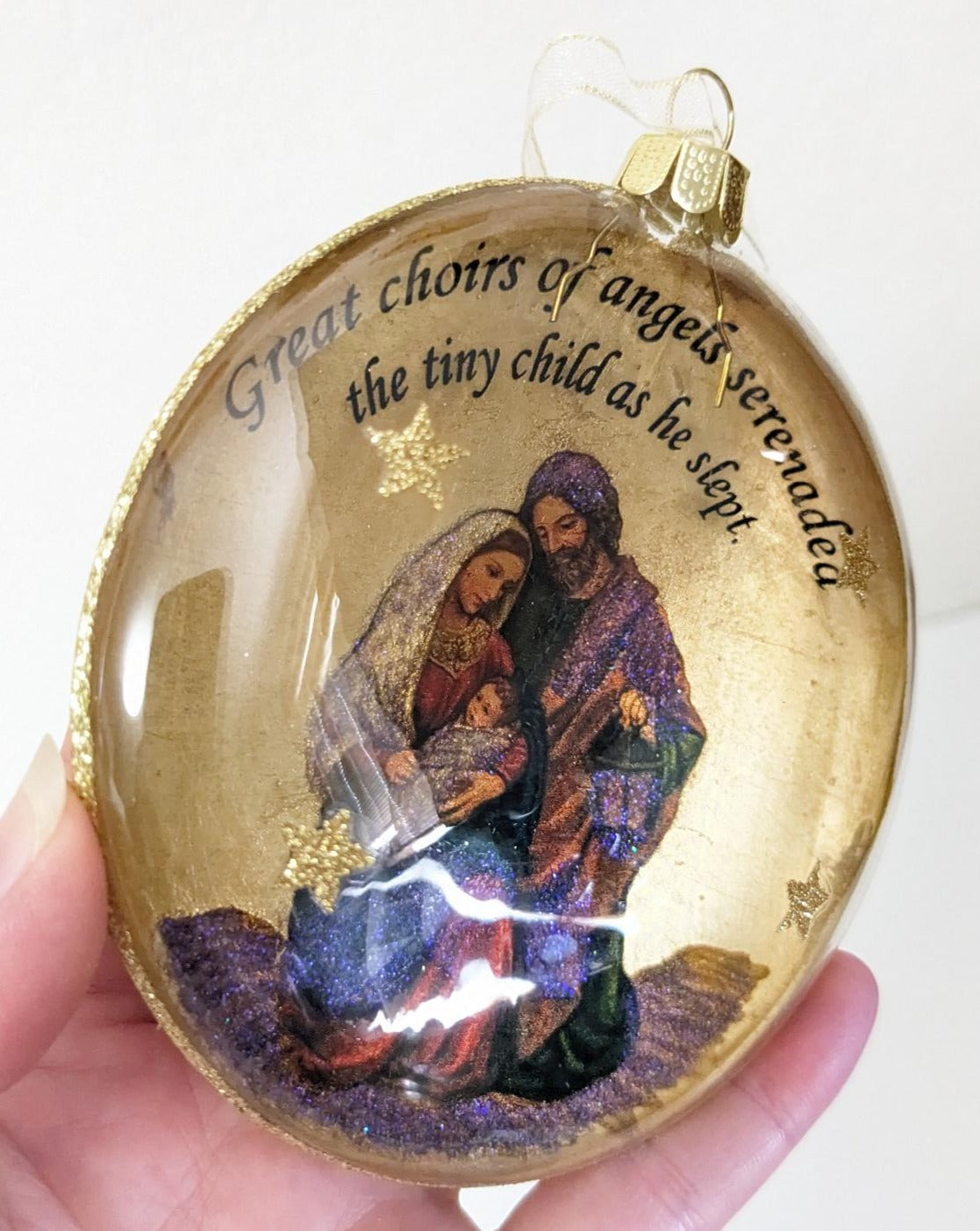 Nativity Glass Christmas Ornament