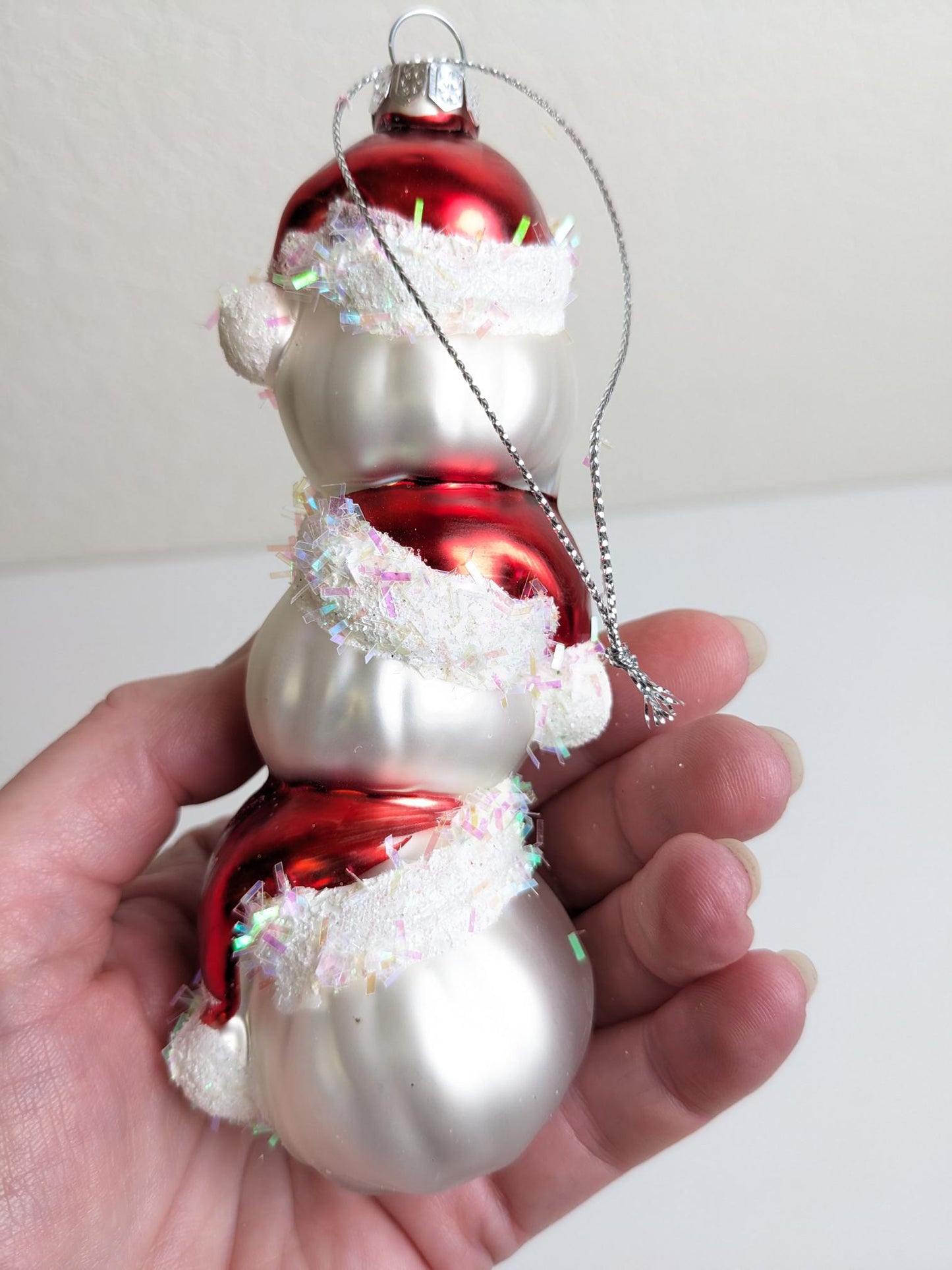 Stackable Santa's Glass Christmas Ornament