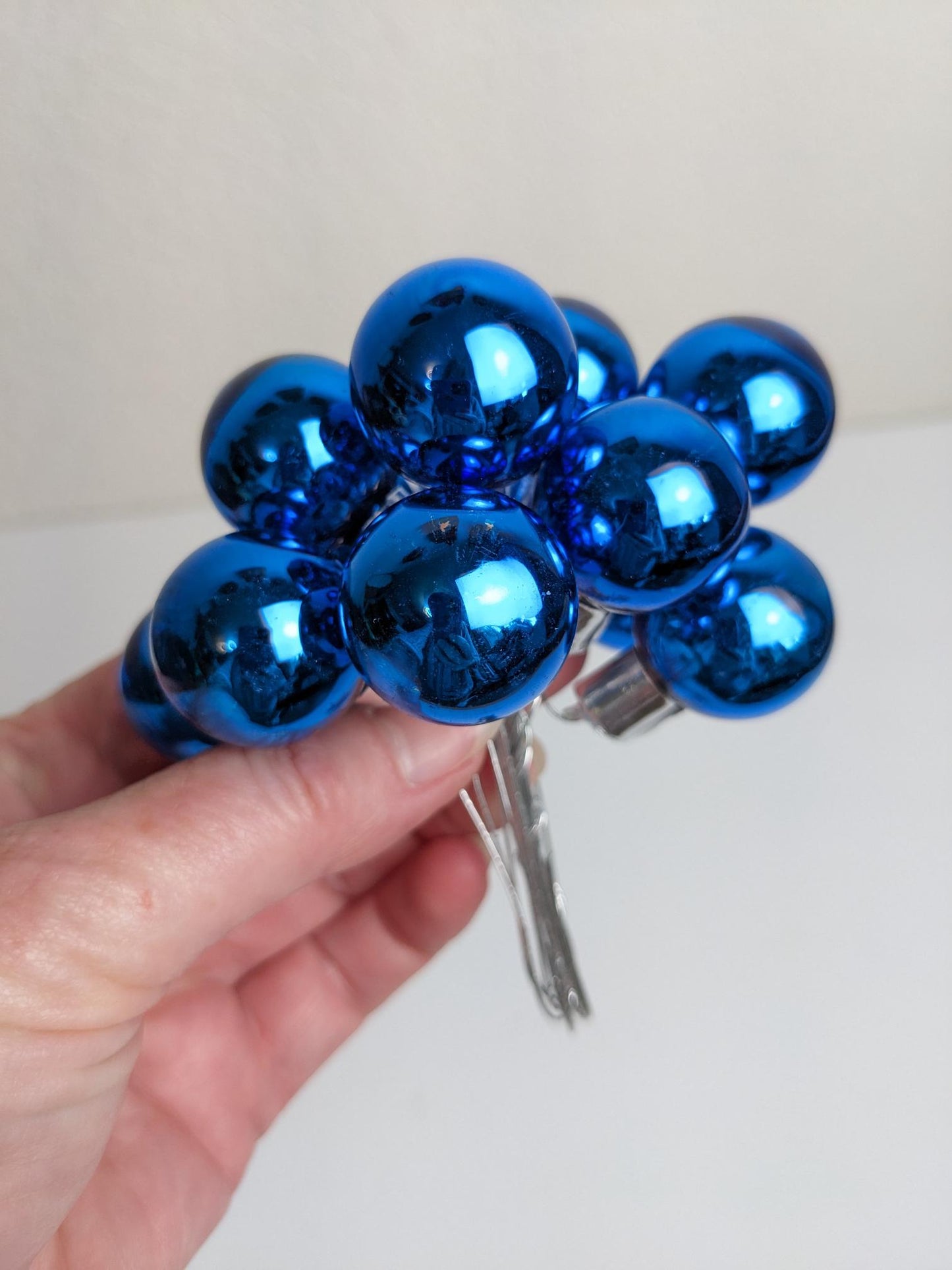 Blue Ball Christmas Ornament Picks