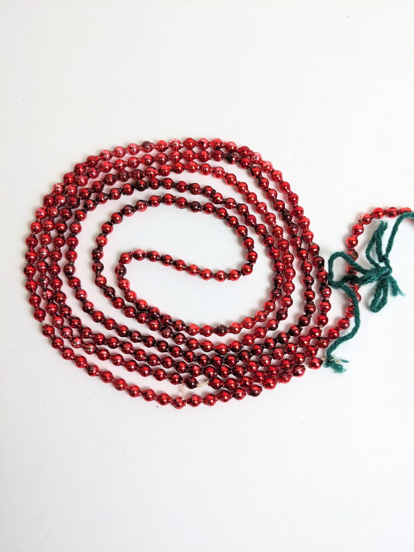 Red Glass Bead Christmas Garland