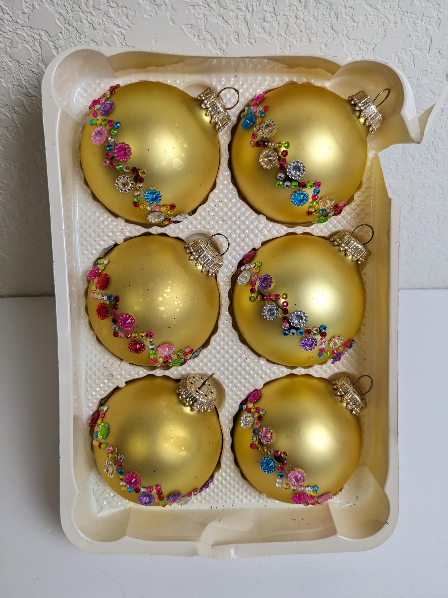 Vintage Krebs Gold Christmas Ornaments