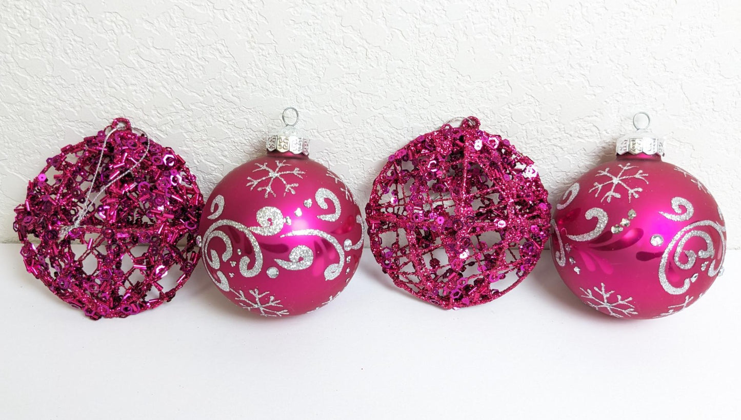 Hot Pink Christmas Ornaments