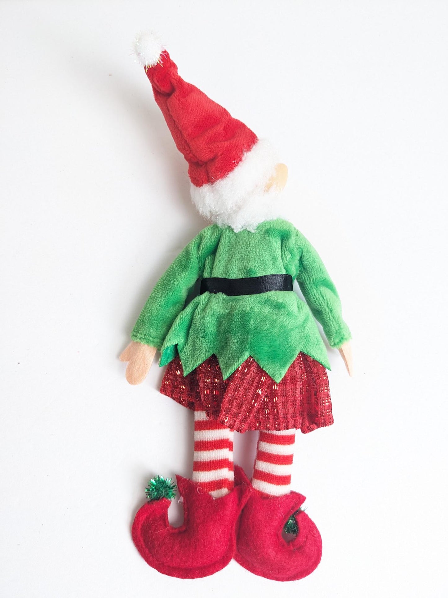 Posable Elf Christmas Doll or Hanging Ornament 9.5 inches tall