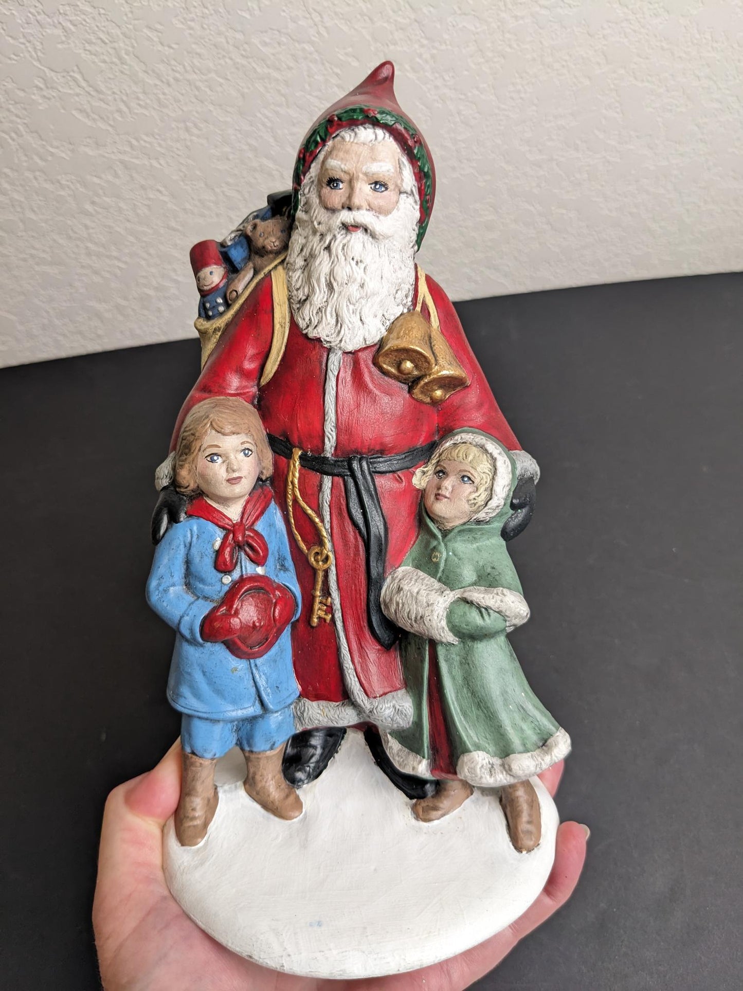 Old World Santa Claus with Children Christmas Ceramic Figurine
