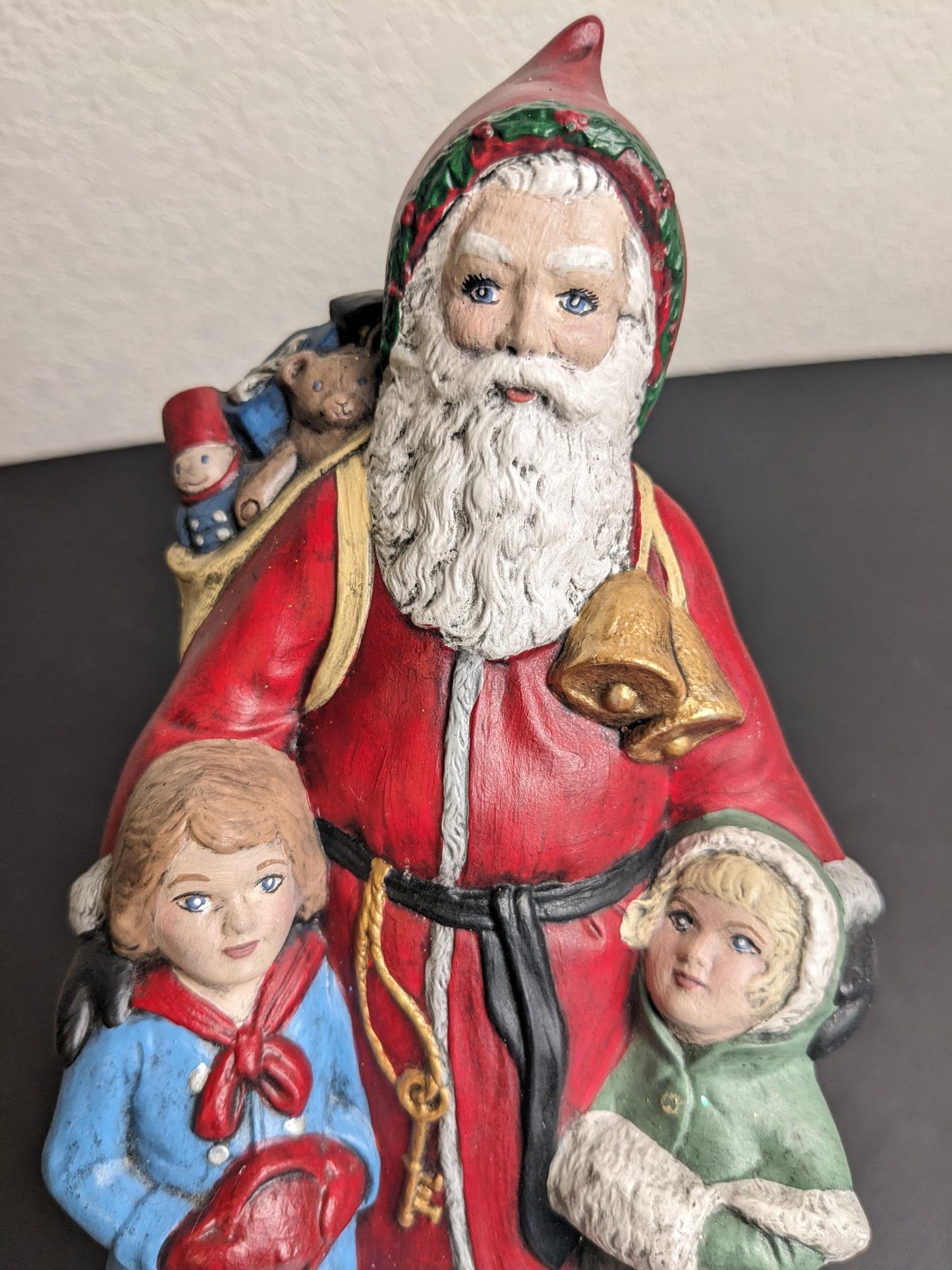 Old World Santa Claus with Children Christmas Ceramic Figurine