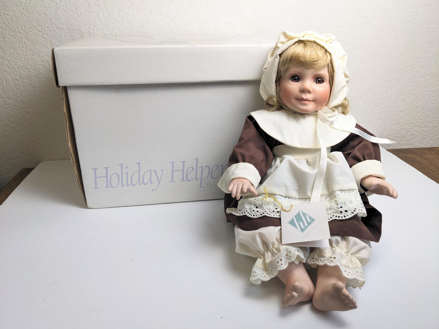 Thanksgiving Pilgrim Girl Jan Garnett Vintage 1994 Porcelain Doll