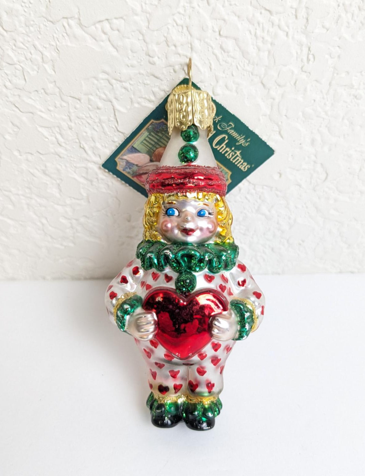 Valentine Clown Retired Old World Christmas Ornament