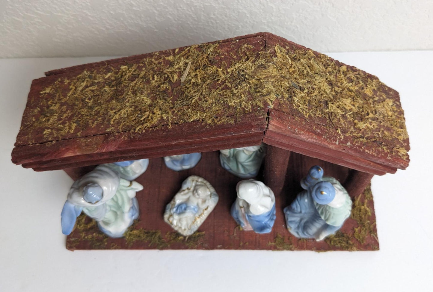 Vintage International Bazaar Pastel Christmas Nativity Scene in Cresh