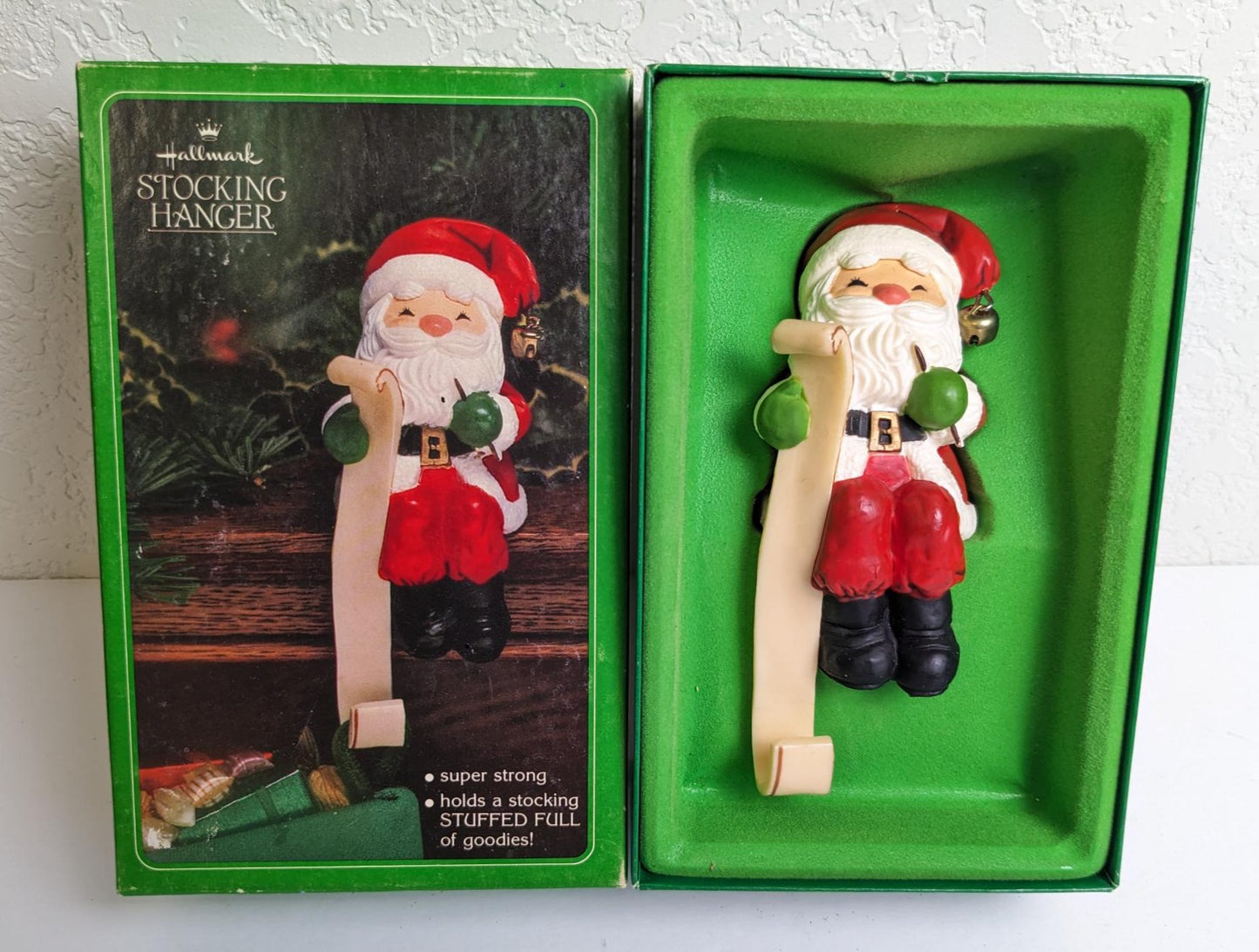 Vintage Hallmark Santa Claus Christmas Stocking Hanger