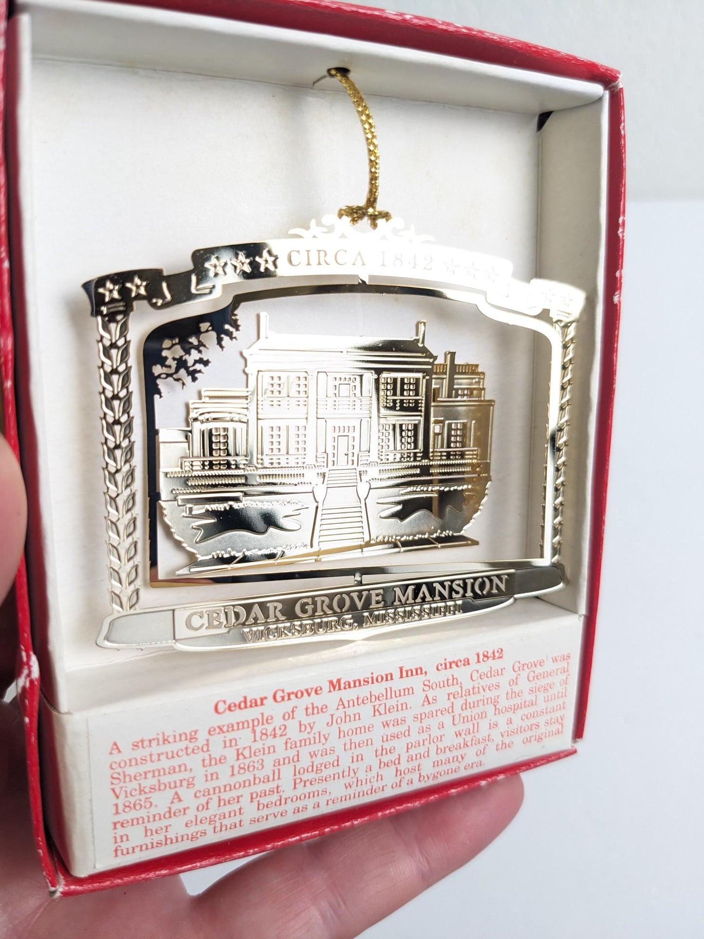 National Treasures Cedar Grove Mansion Christmas Ornament