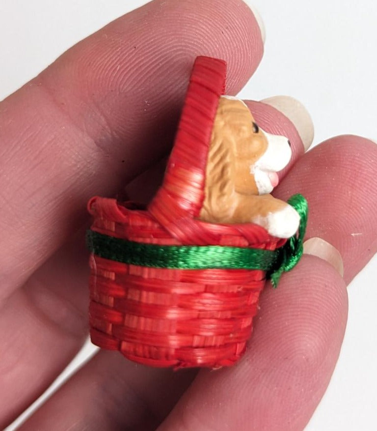 Basket Buddy Hallmark Miniature 1990 Christmas Ornament