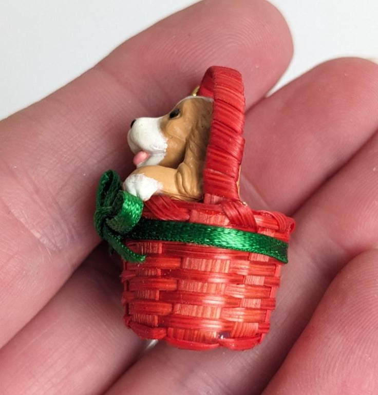Basket Buddy Hallmark Miniature 1990 Christmas Ornament