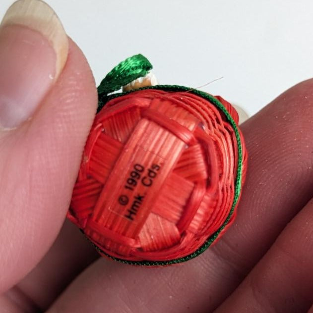 Basket Buddy Hallmark Miniature 1990 Christmas Ornament