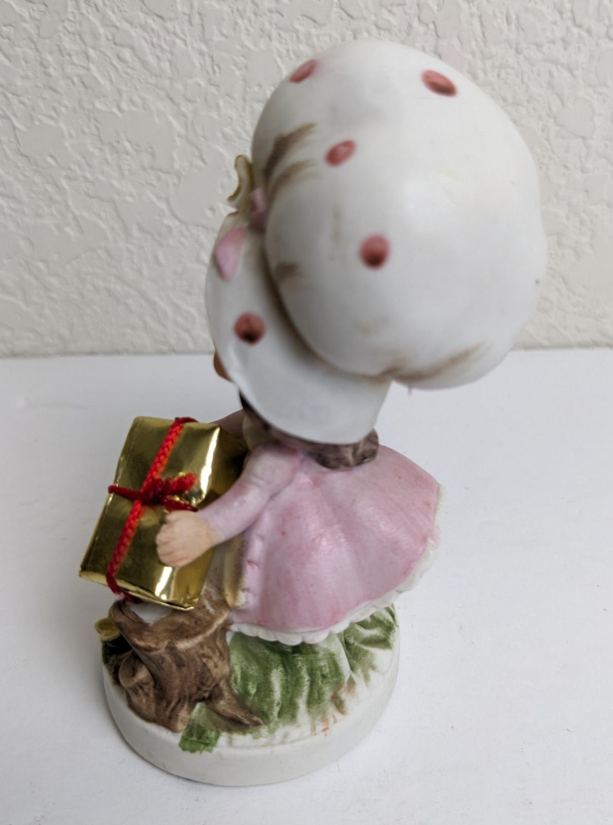 Lefton Girl with Wrapped Gift Figurine