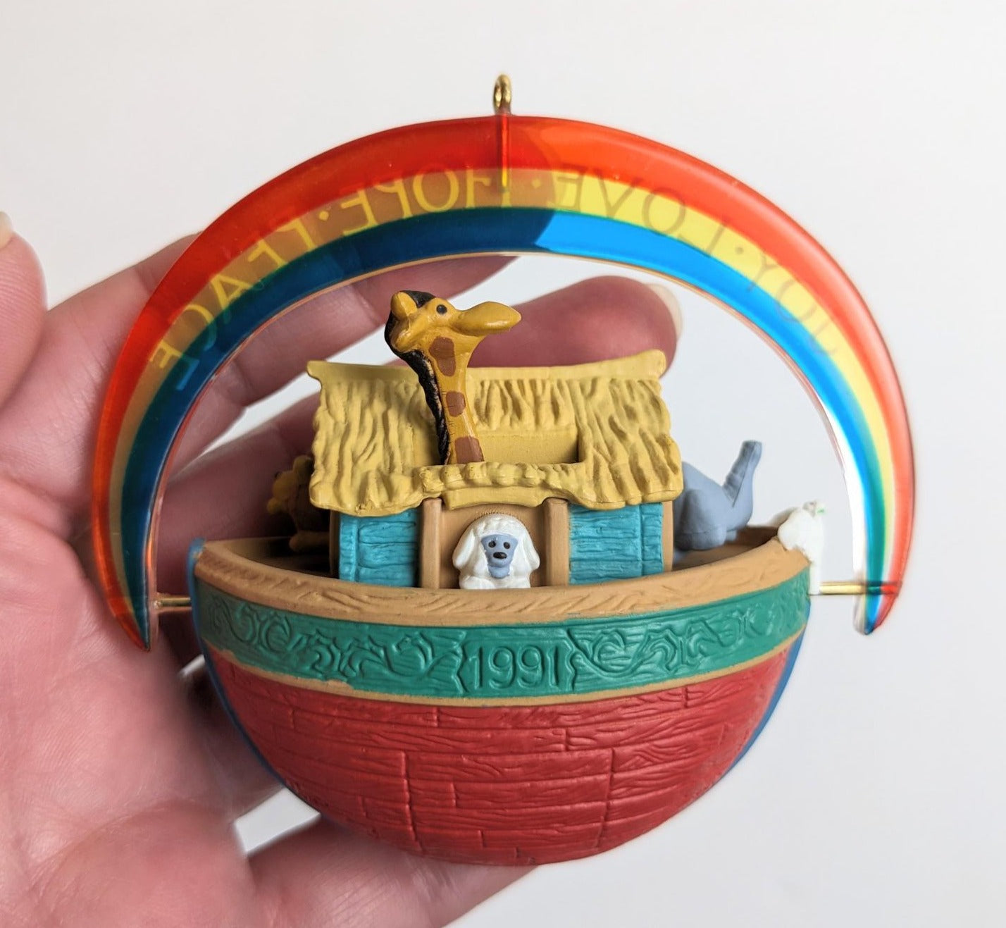 Noah's Ark Windup Christmas Ornament - Hallmark 1991