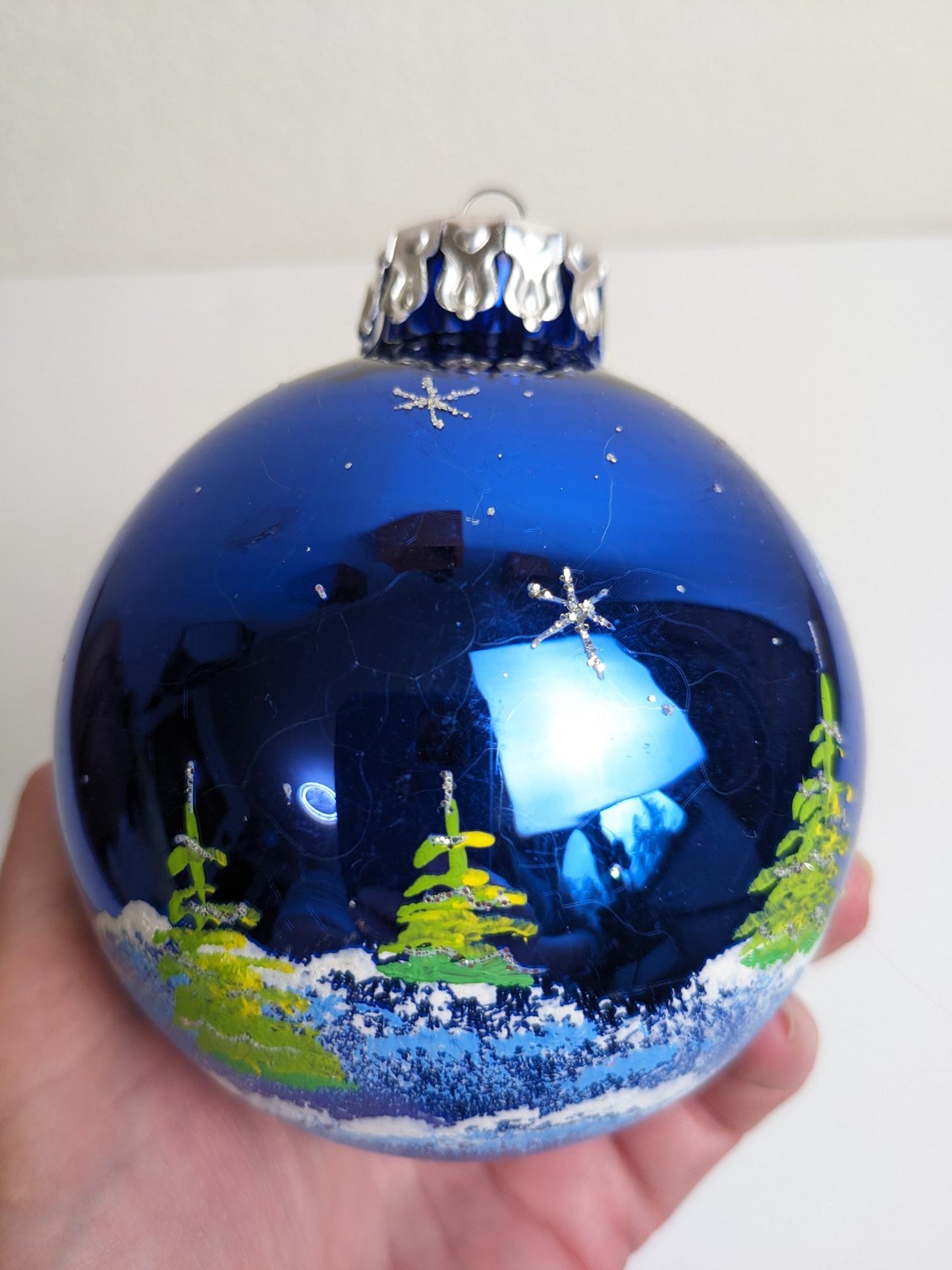 Large Hand Painted Snowman Christmas Ornament