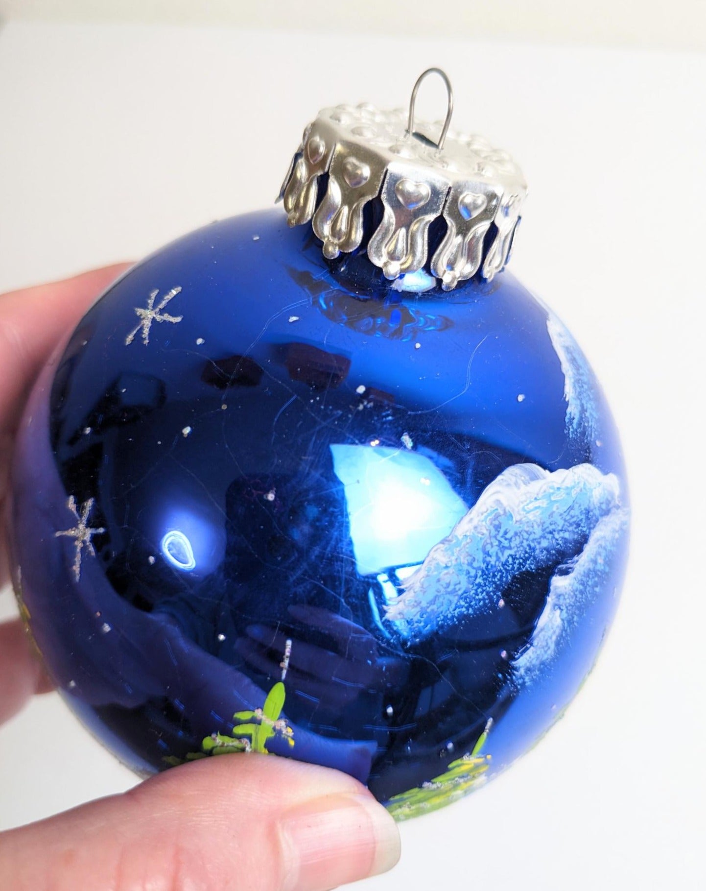 Large Hand Painted Snowman Christmas Ornament